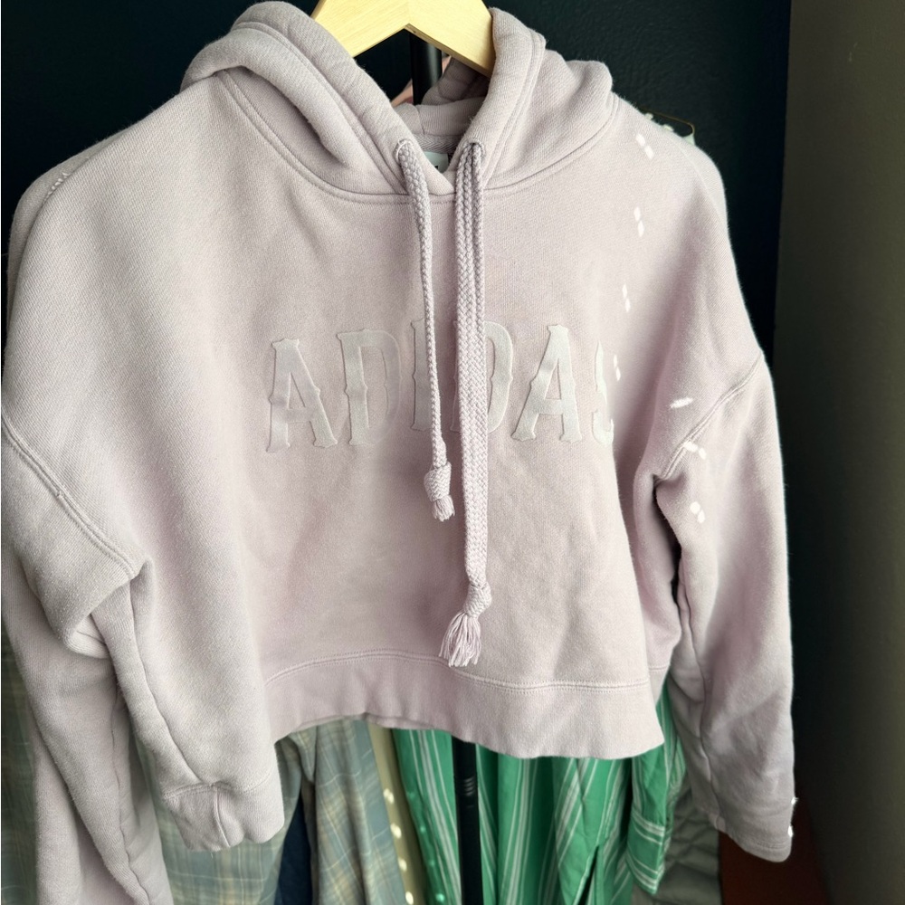 Adidas Light Purple Cropped Hoodie